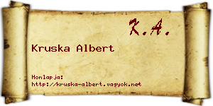 Kruska Albert névjegykártya